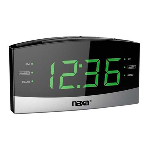 Coby Reloj despertador digital dual con radio FM, pantalla LED grande con  batería de respaldo, cargador de teléfono USB, volumen, atenuador, 20