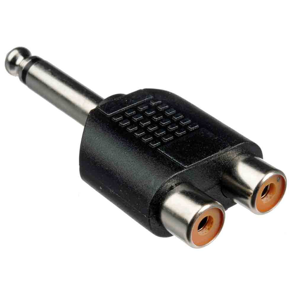 Adaptador de audio 2 jack RCA (hembra) a plug 1/4 mono (macho) - 30K6207  27-4195 - MaxiTec