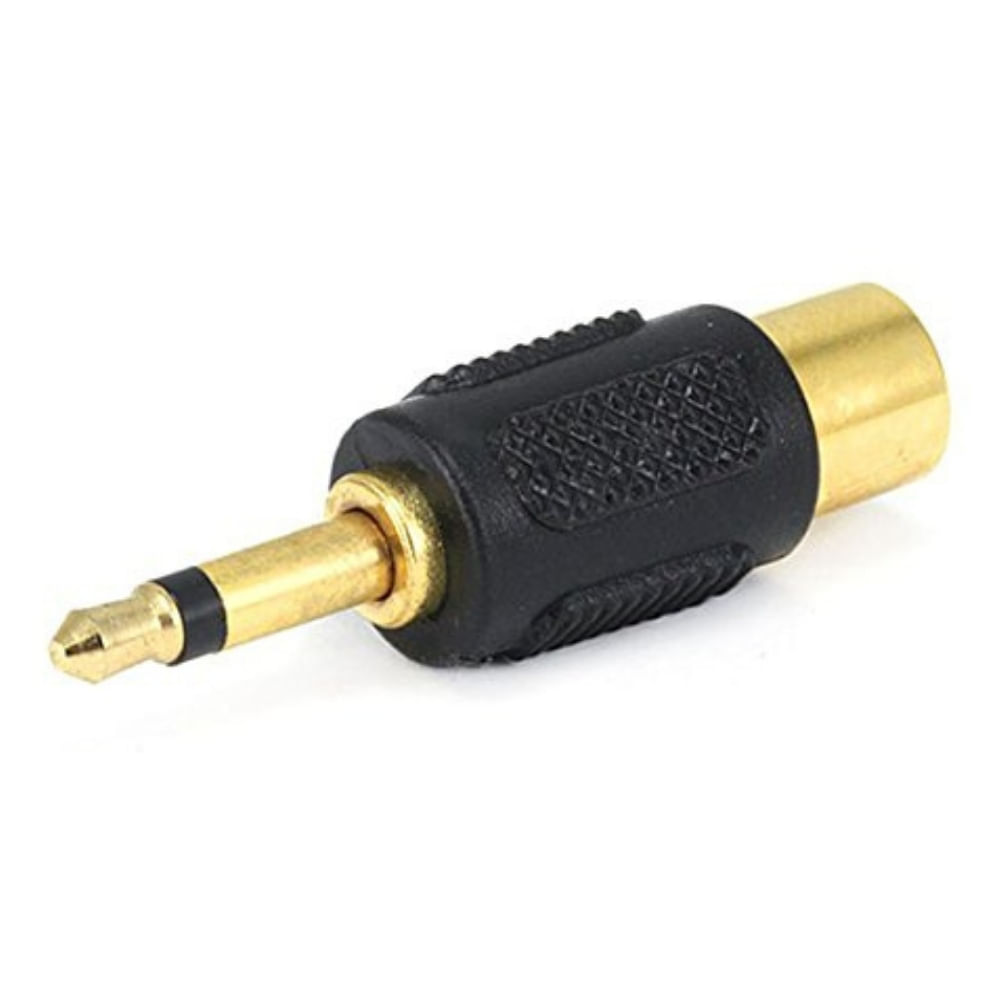 Conector adaptador de audio rca (hembra) a audio mono 3.5mm (macho