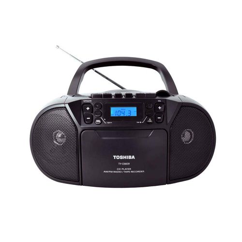 TOSHIBA-Radio-grabadora-con-radio-AM-FM-con-lector-de-discos-y-casetera-120-2709