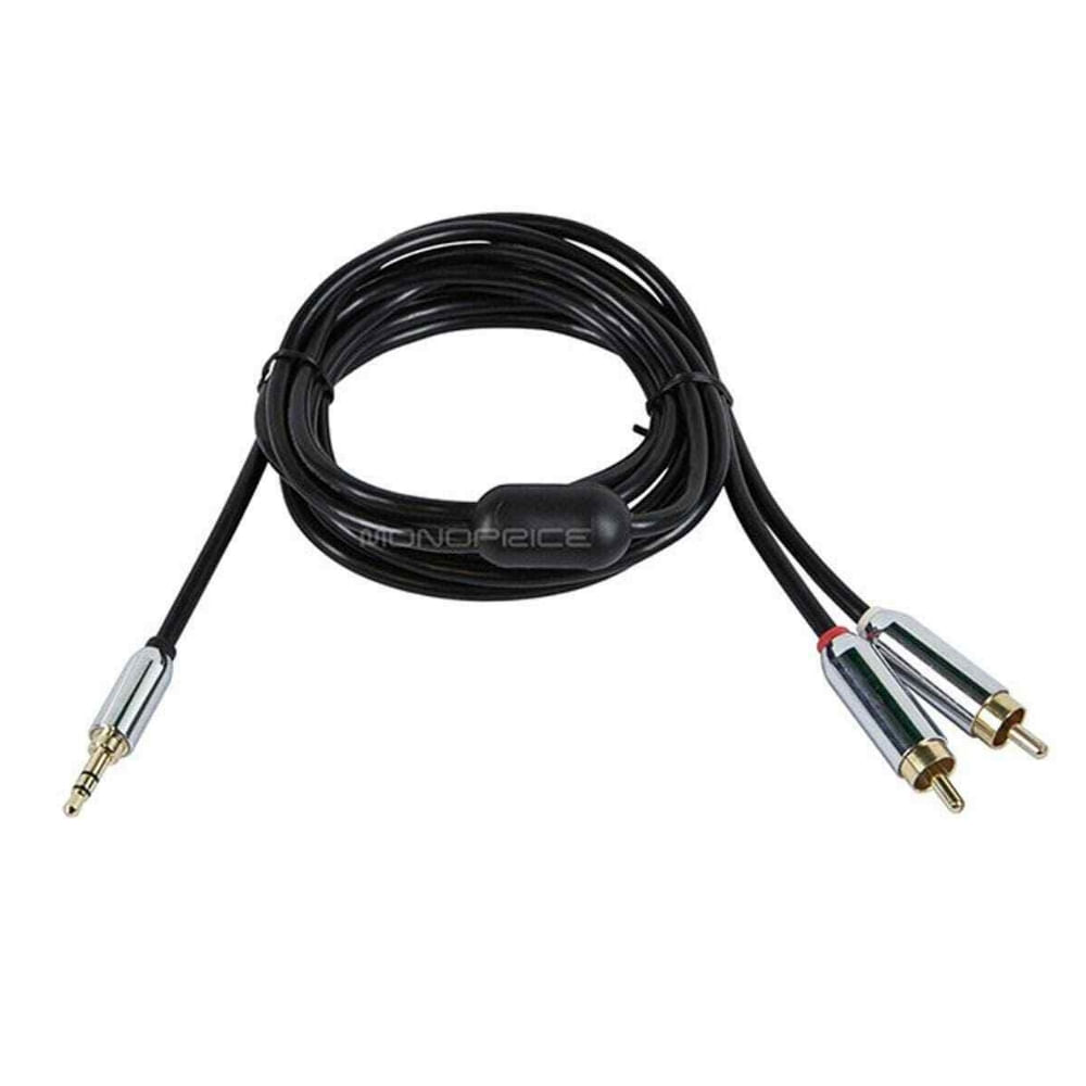 Cable adaptador de audio jack estéreo macho de 3.5 mm - 2 RCA