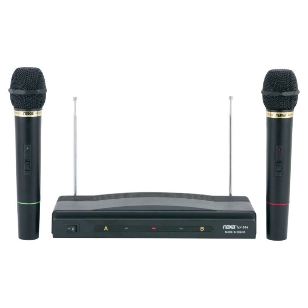 Kit de 2 micrófonos inalámbricos ideal para karaoke, eventos y ceremonias -  NAM-984 - MaxiTec