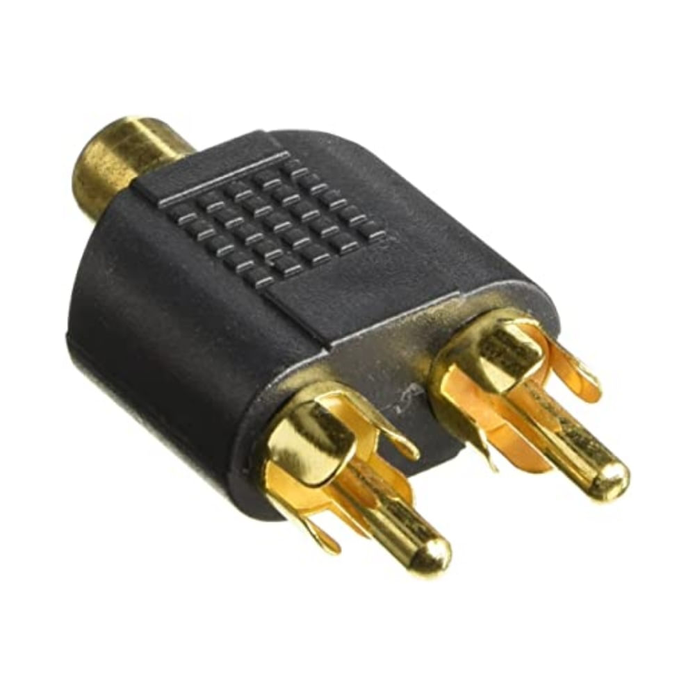 Conector adaptador de audio 2 rca (macho) a audio rca (hembra) - 7195 -  MaxiTec