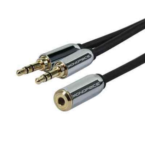 MONOPRICE-Cable-divisor-de-audio-estereo-3.5mm--hembra--a-2-3.5mm--macho--15.24cm-150-3575