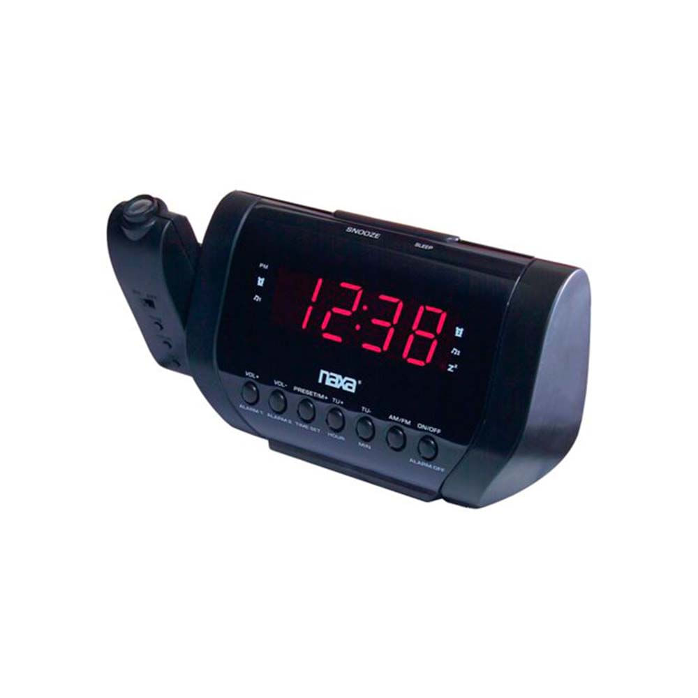 GENERICO Reloj Despertador Digital Proyector Radio Fm °/ H% 2 Alarmas  Dorado