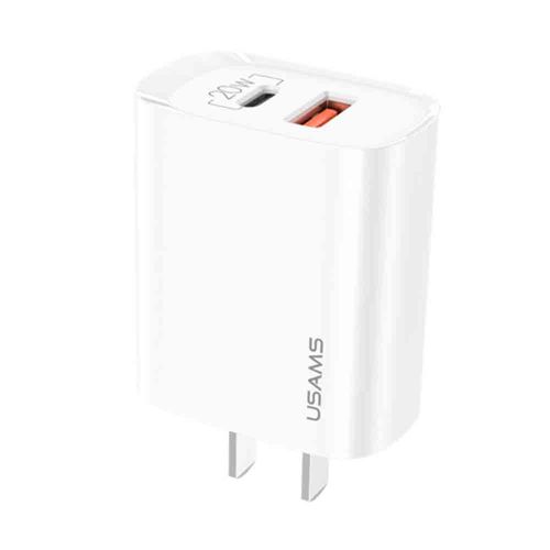 USAMS-Adapatador-de-corriente-ultra-rapido-doble--USB-y-USB-C-color-Blanco-290-9090
