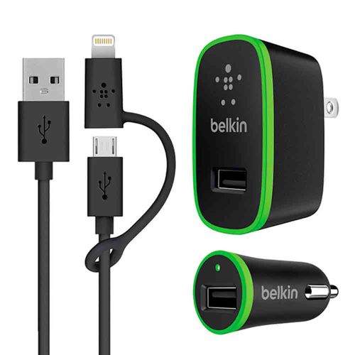 BELKIN-Combo-cargador-de-dispositivos-android-iphone-ipad-para-la-pared-y-automovil-290-3097