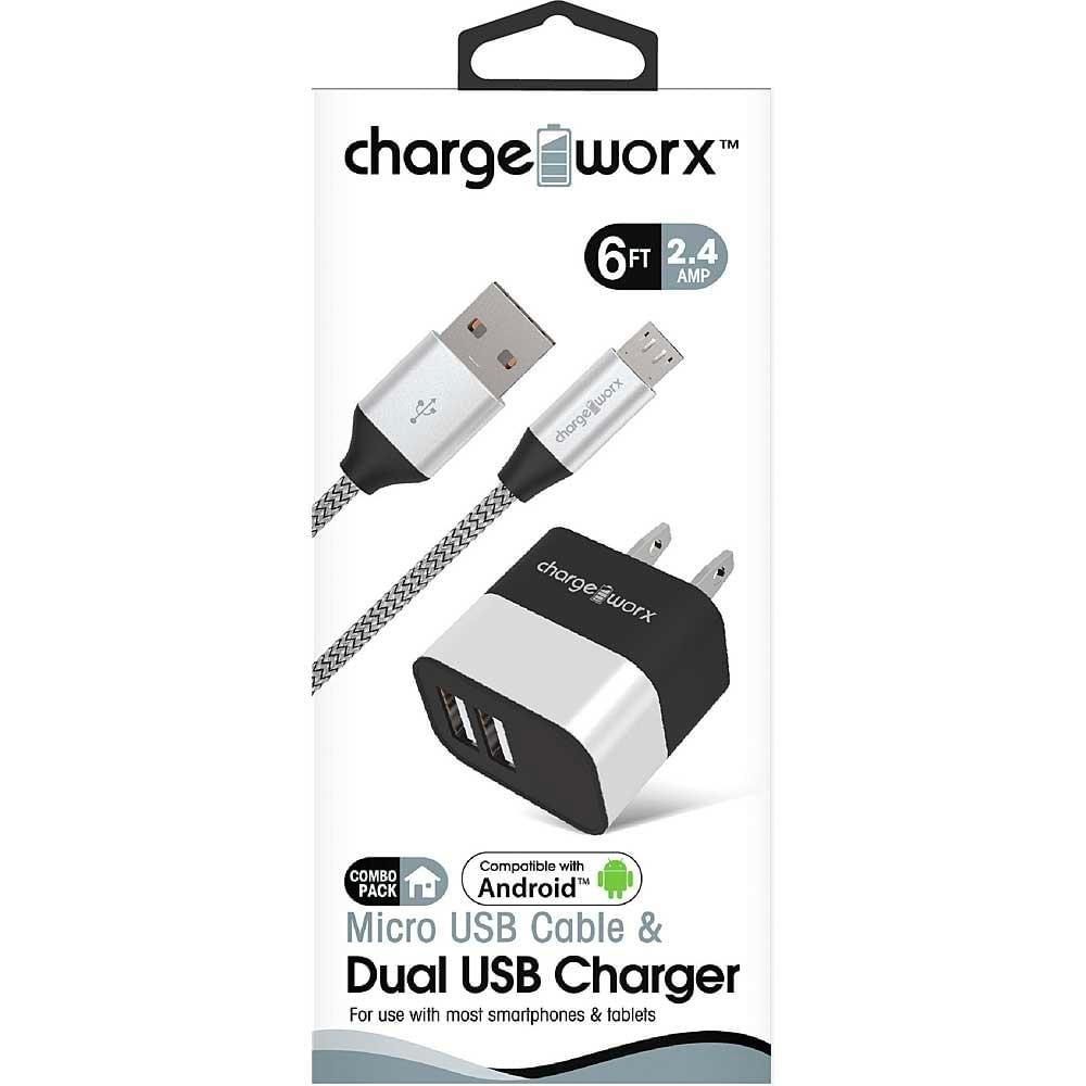 Cargador de Pared Dual USB 2.4A y Cable Micro USB - Eficiencia y Alcance en  Cada Carga - CX3216SL - MaxiTec