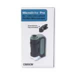CARSON Microscopio de Bolsillo MM-350 MicroBrite Pro con Zoom Iluminado y Adaptador para Smartphone 630-6206