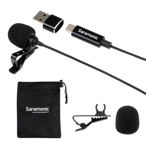 SARAMONIC Micrófono de Solapa Profesional Saramonic LavMicro U USB-C para Android, iOS y Computadoras 420-3005