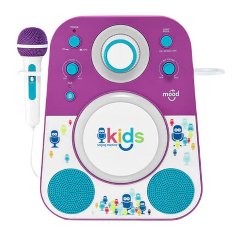 SINGING MACHINE Singing Machine Kids Mood - Sistema de Karaoke para Niños con Luces LED y Micrófono - Morado 600-3010