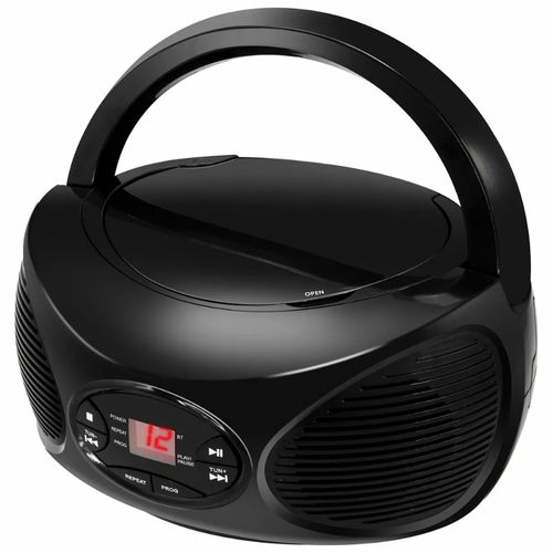 GPX Radio Grabadora Boombox Inalámbrico GPX Bluetooth con CD y Radio FM Negra 120-2975