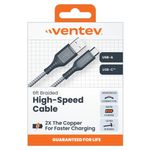 VENTEV Cable Trenzado Ventev USB-A a USB-C de Alta Velocidad 1.8m 120-2985