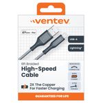 VENTEV Cable Trenzado Ventev USB-A a Apple Lightning de Alta Velocidad 1.8m 120-2984