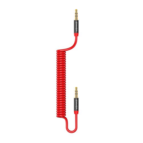 USAMS Cable de Audio Auxiliar en Espiral USAMS 3.5mm - Rojo 120-3010